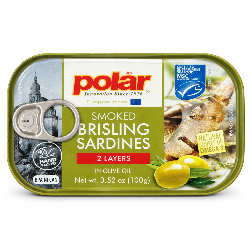 Polar Smoked Brisling Sardines in Olive Oil (2 Layers)